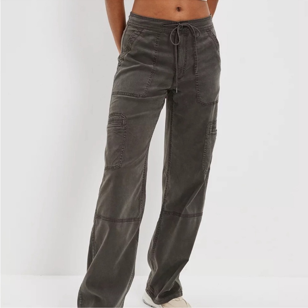 American Eagle Outfitters Gray Wide Leg Utility Pant